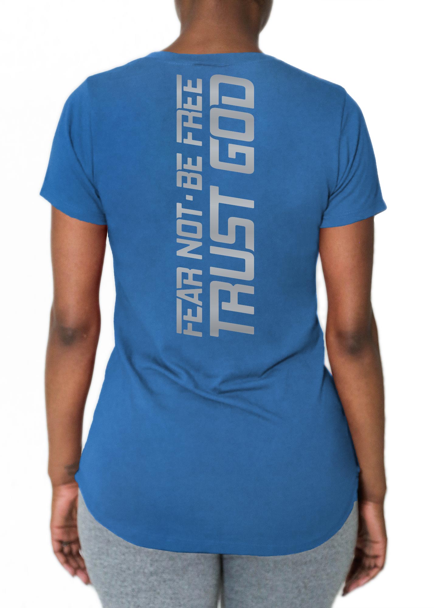 V Neck Tri-Tec™ Performance Tee - "Fear Not. Be Free. Trust God."