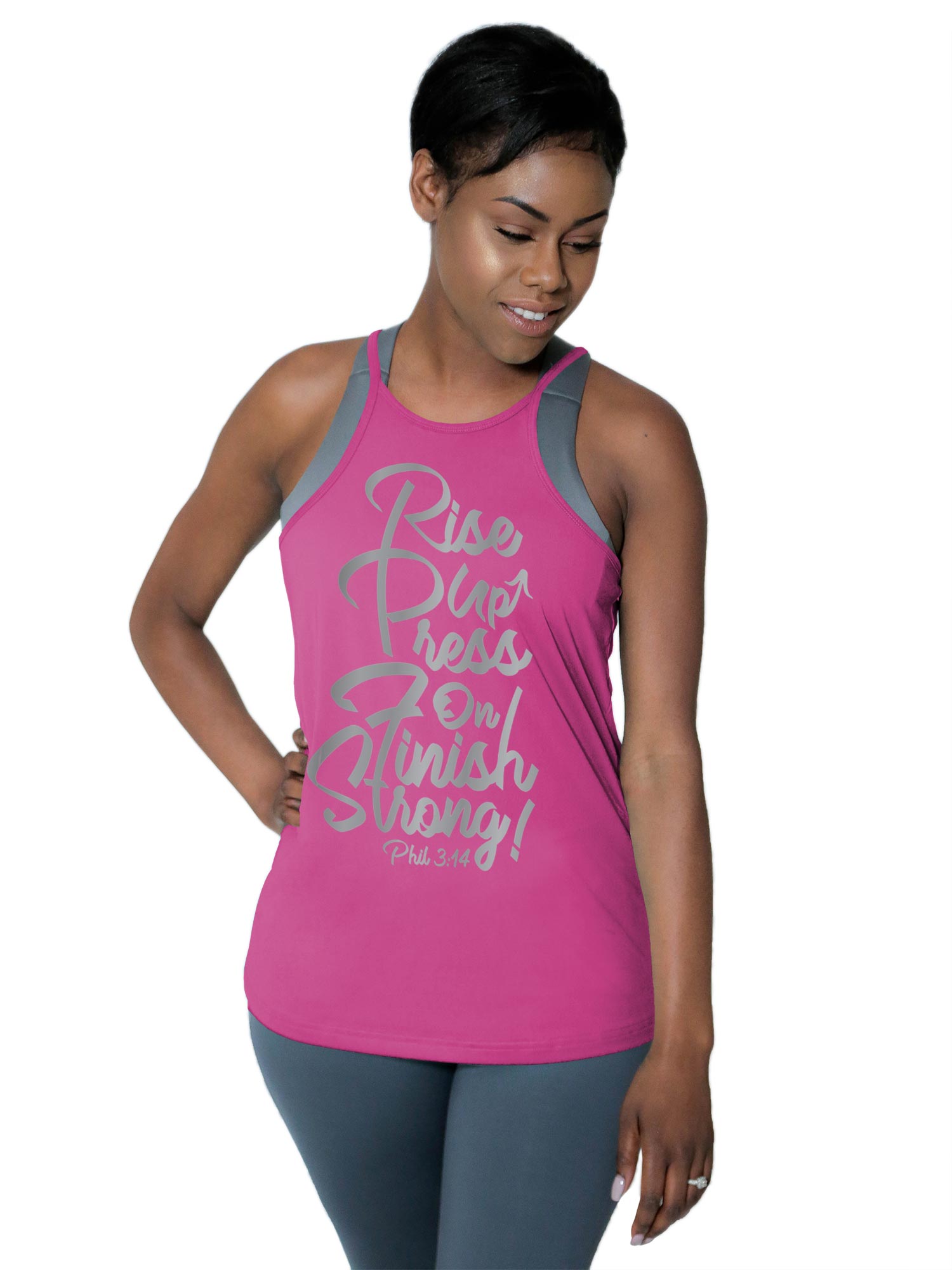High Neck Performance Tank - "Rise Up"