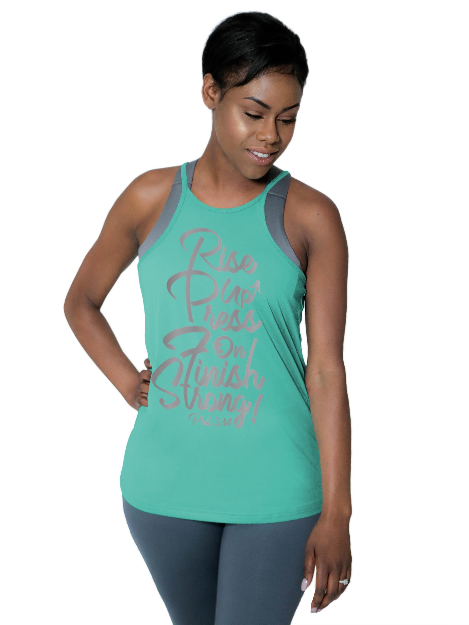 High Neck Performance Tank - Rise Up – Glory Active