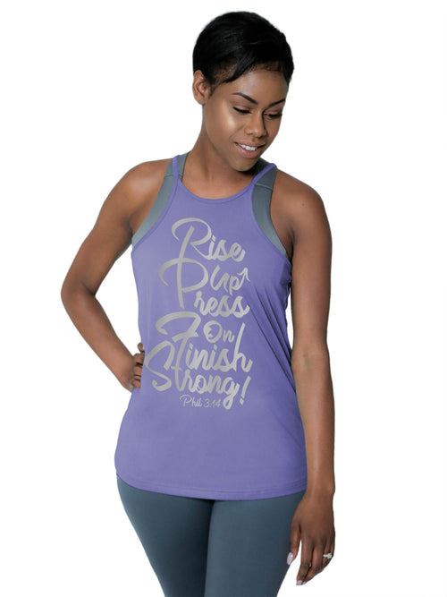 High Neck Performance Tank - "Rise Up"