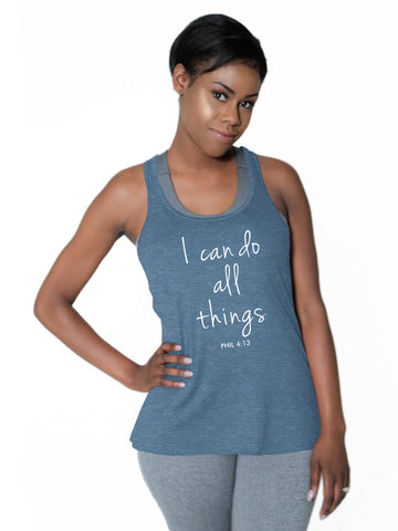 Boyfriend V Neck Tee - "I Can Do All Things"