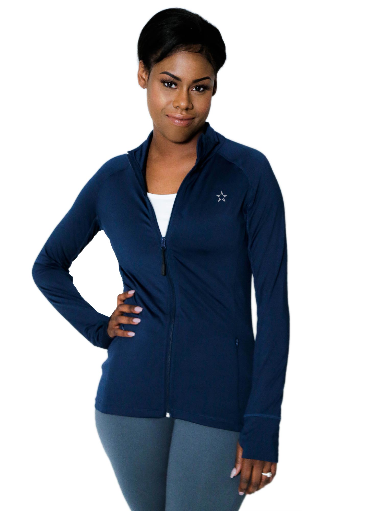 navy performance jacket with mesh christian