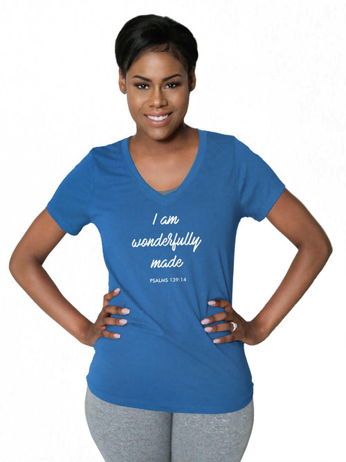 V Neck Tri-Tec™ Performance Tee - "Wonderfully Made"