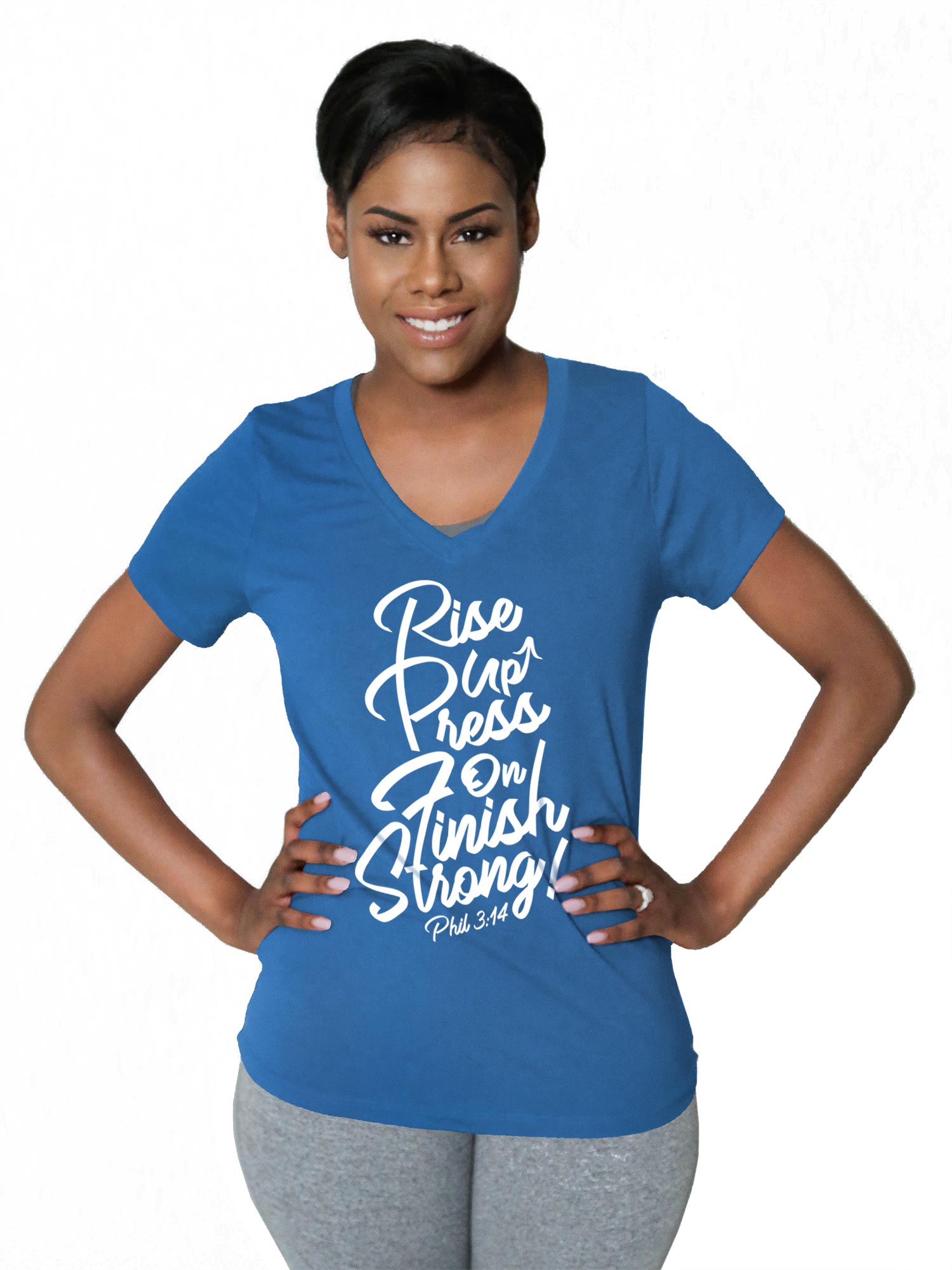 V Neck Tri-Tec™ Performance Tee - "Rise Up"